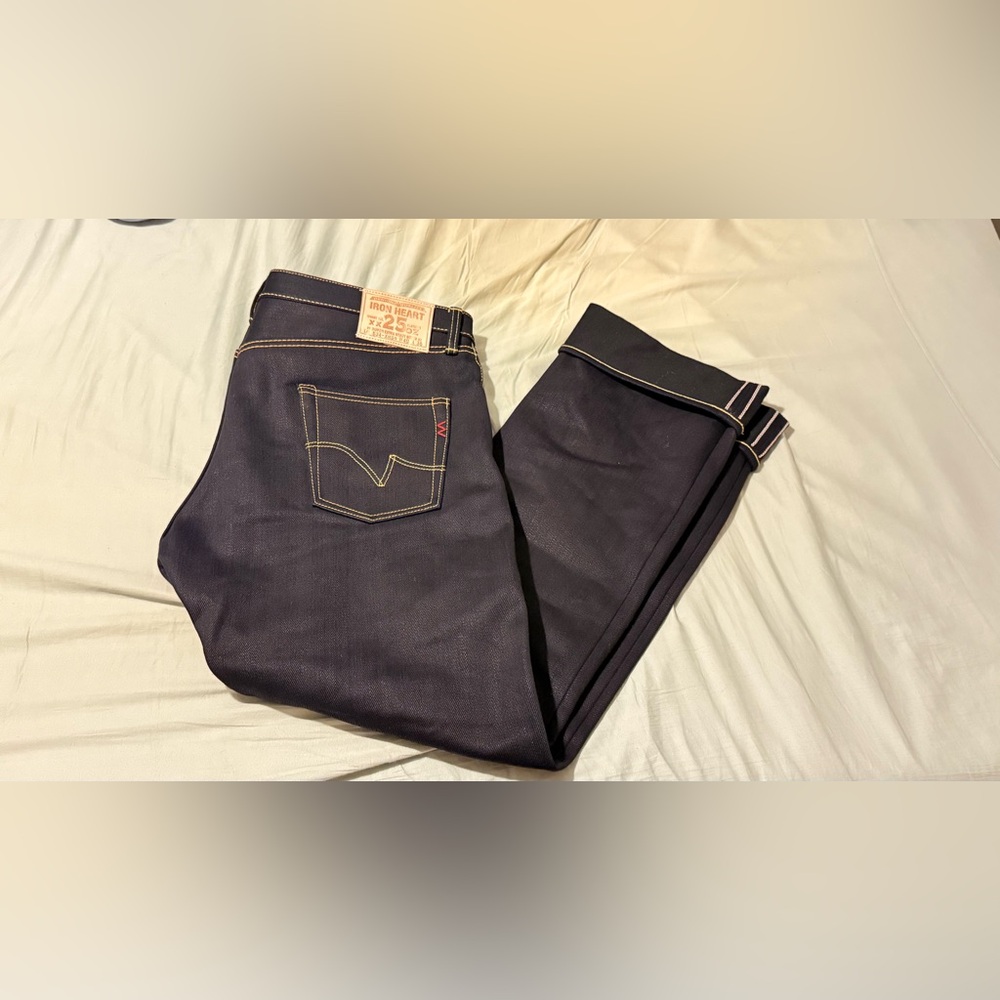 Iron Heart 634 XHSib 25oz Indigo Black Selvedge Straight Denim Jeans 40x36 - Picture 5 of 8